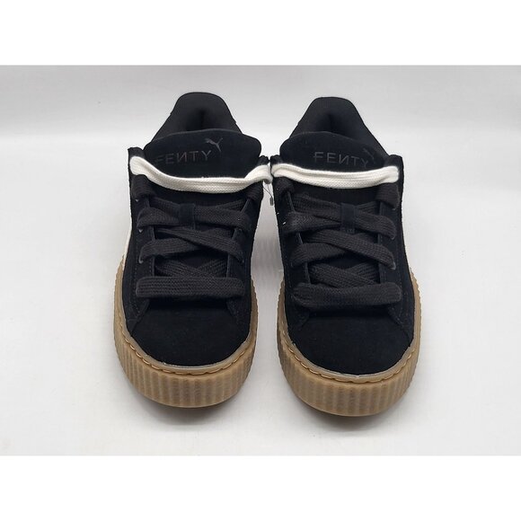 Puma Fenty Black Suede Creepers Phatty Black Warm White Womens Shoes Size 6.5 - Picture 2 of 10